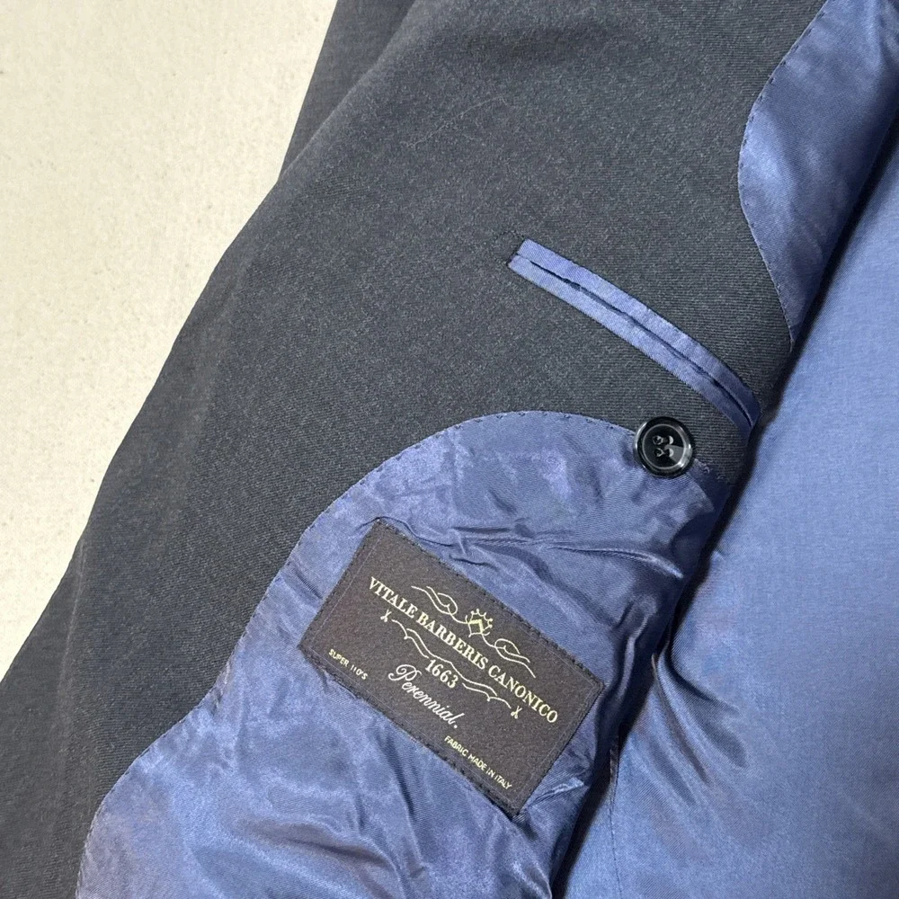 Suitsupply Wool Super 110s Vitale Barberis Canonico Napoli Gray Blazer Size 44S